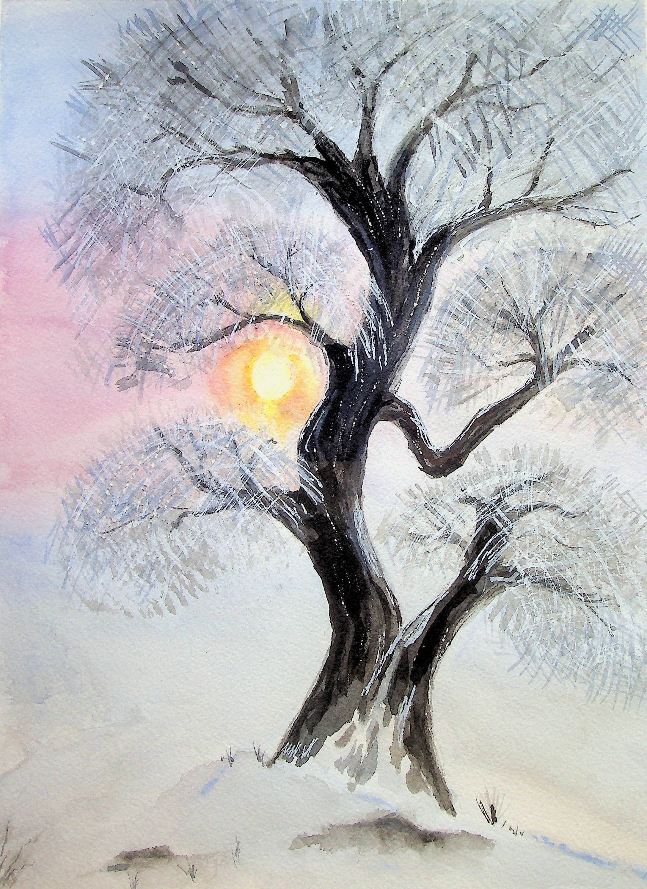 Moonlit Tree in Snow - Image 2
