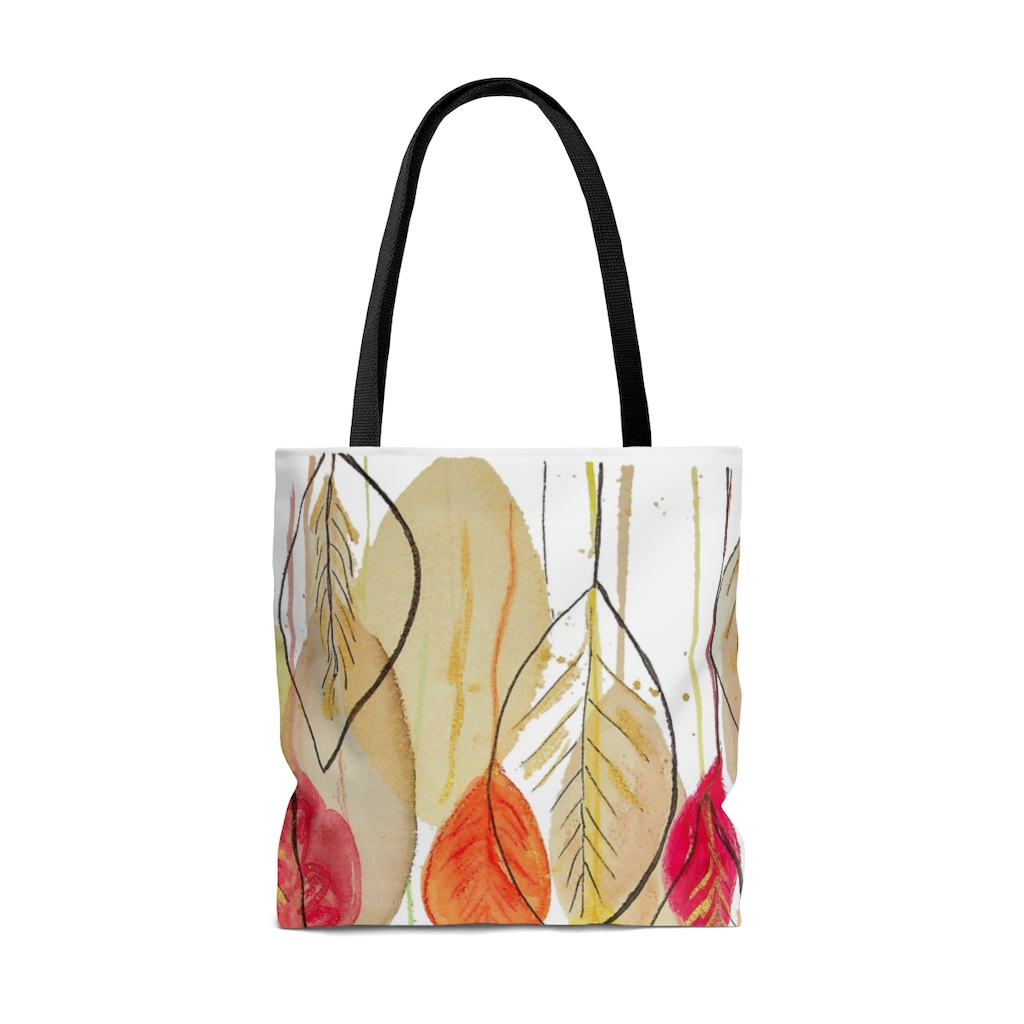 Mid-Century Modern Autumn Leaves Tote Bag - Image 2