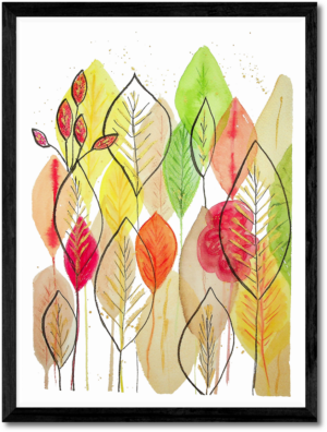 Autumn Leaves Mid Century Modern Style