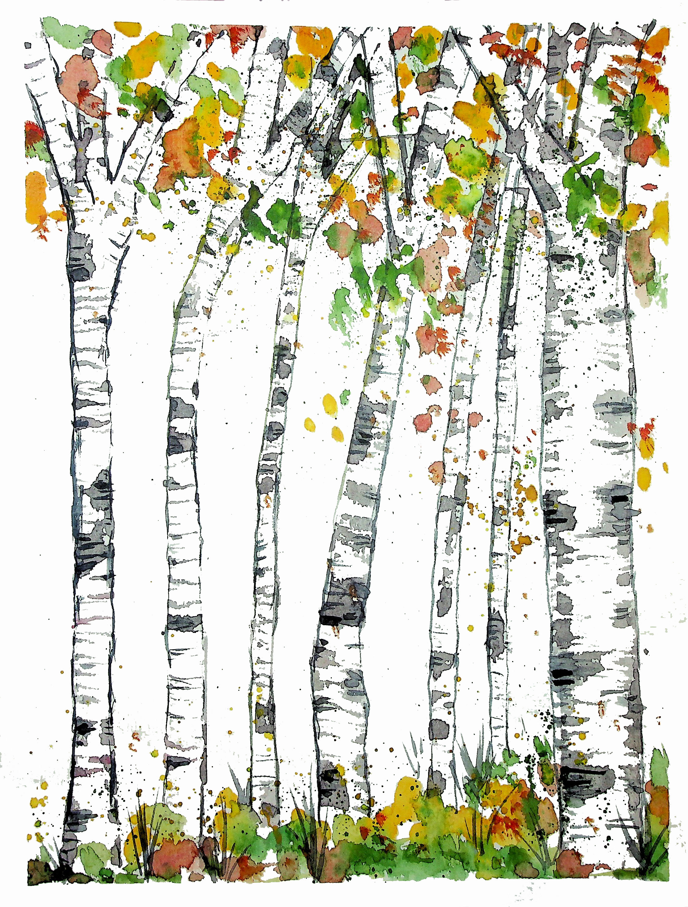 Birch Trees in Autumn - Image 2