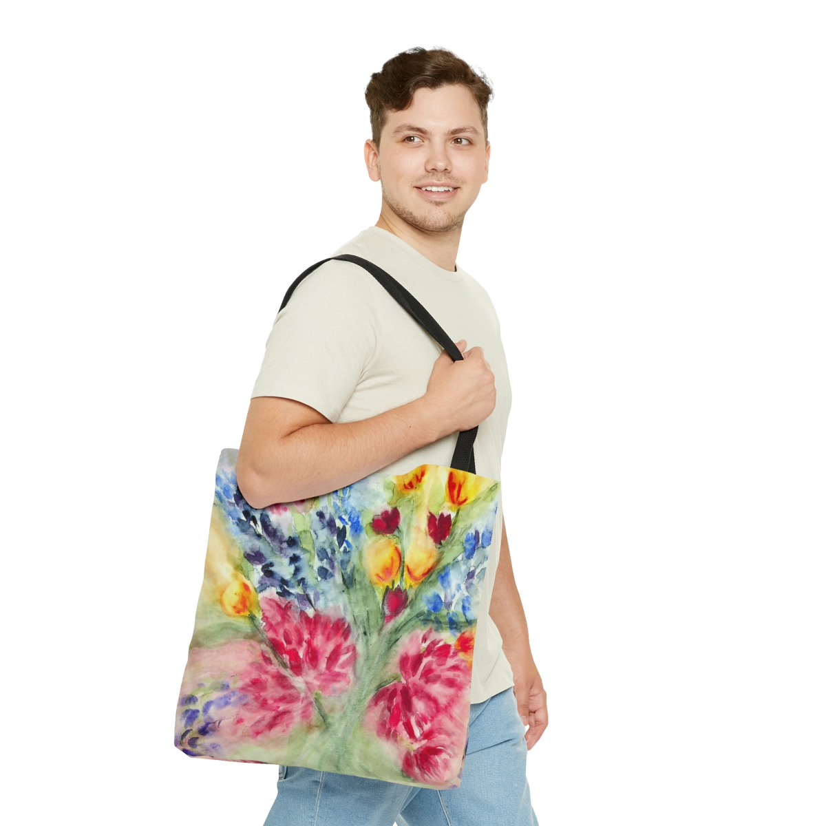Abstract Floral Wash Tote Bag - Image 11