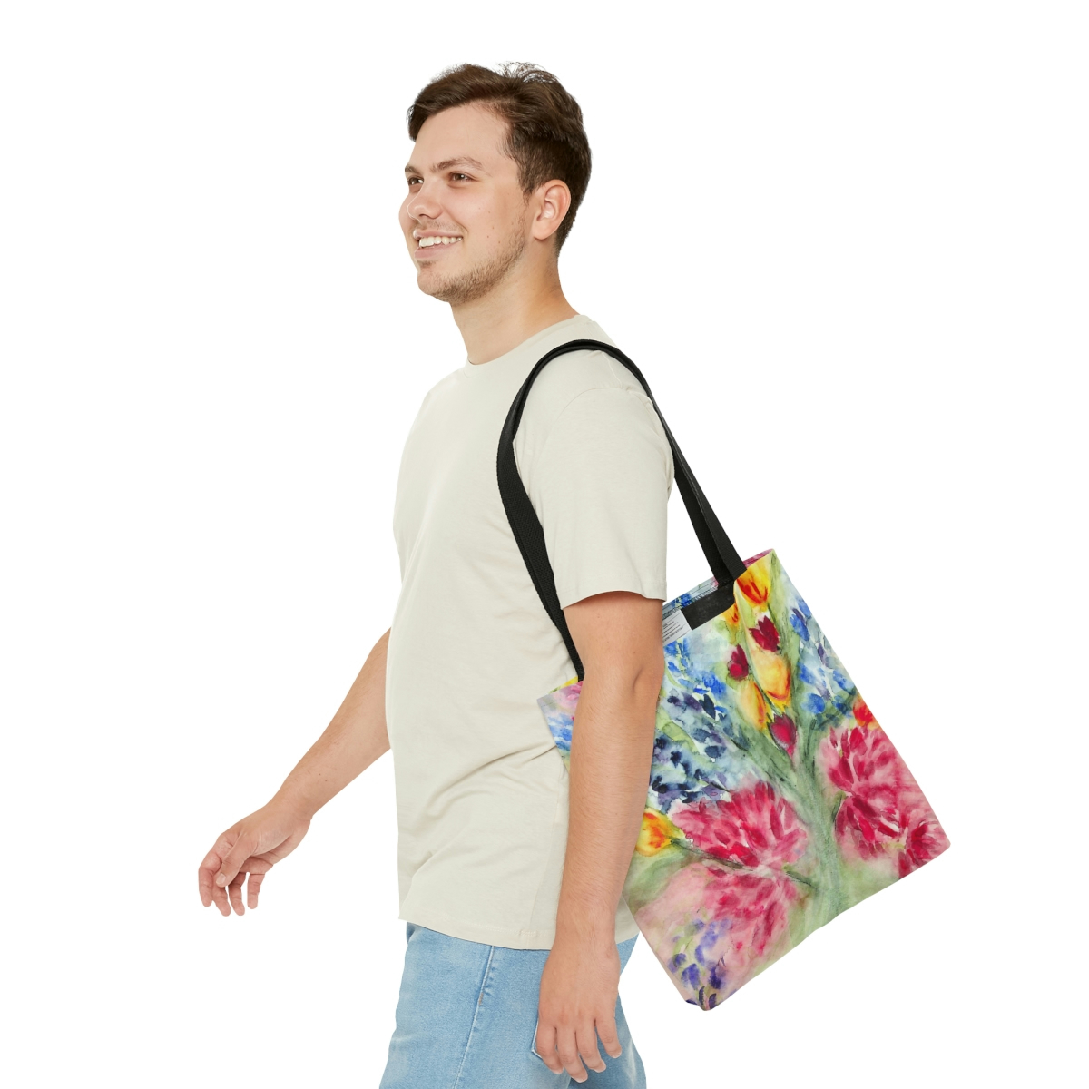 Abstract Floral Wash Tote Bag - Image 7