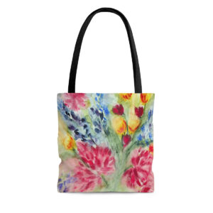 Abstract Floral Wash Tote Bag