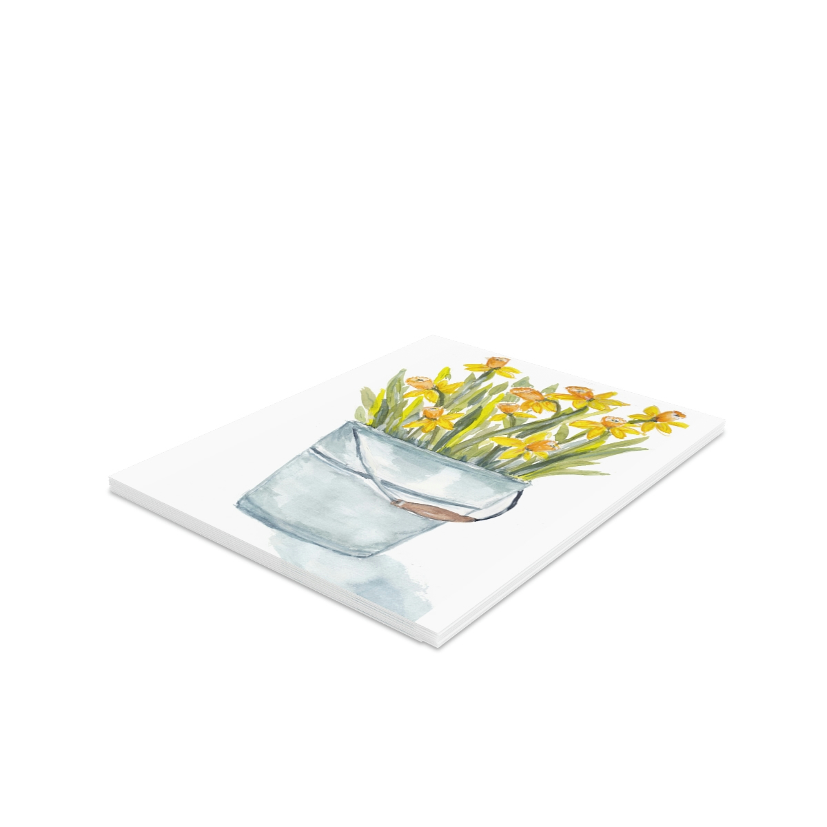 Daffodils Growing in a Pail - Greeting Cards - Image 2