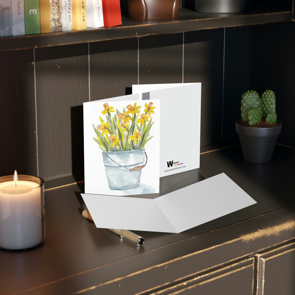 Daffodils Growing in a Pail - Greeting Cards - Image 7