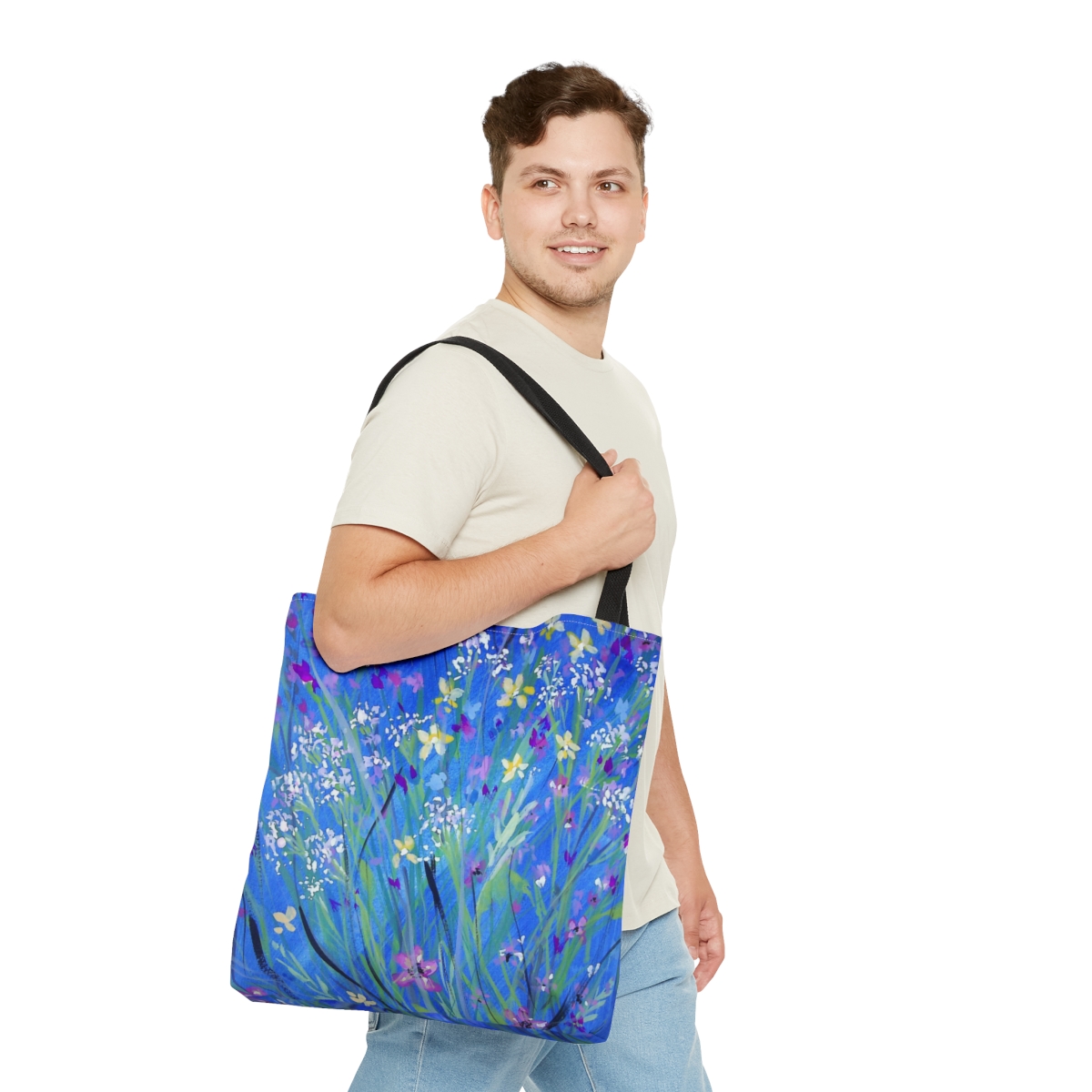 Wildflowers On Blue - Tote Bag - Image 11
