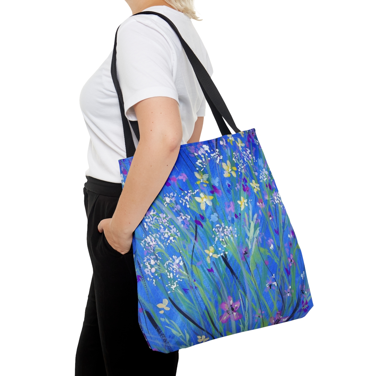 Wildflowers On Blue - Tote Bag - Image 12