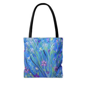 Wildflowers On Blue - Tote Bag