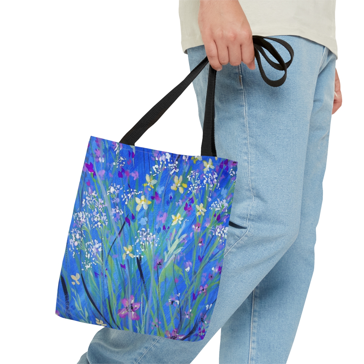 Wildflowers On Blue - Tote Bag - Image 4