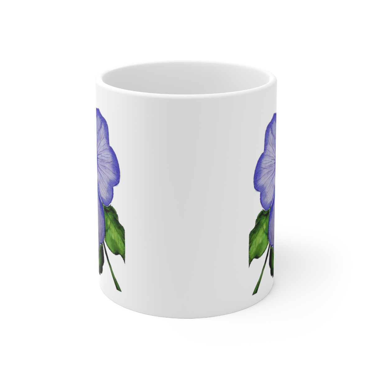 Purple Pansey Ceramic Mug 11oz - Image 2