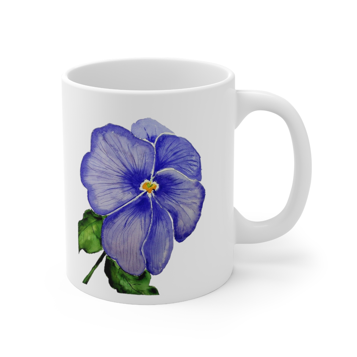 Purple Pansey Ceramic Mug 11oz - Image 4