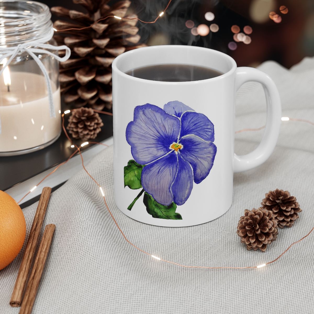 Purple Pansey Ceramic Mug 11oz - Image 5