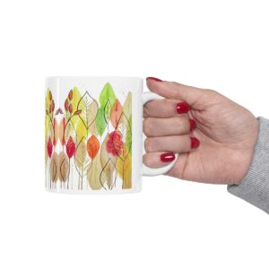 Autumn Leaves Mid Century Modern Style 11oz Mug