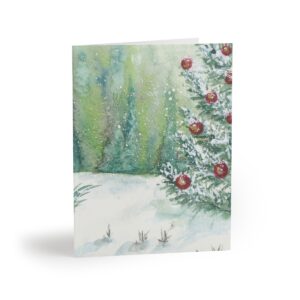 Christmas Tree in the Snowy Forest