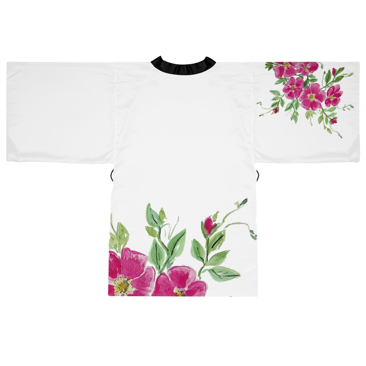 Summer Roses - Long Sleeve Kimono Robe - Image 2