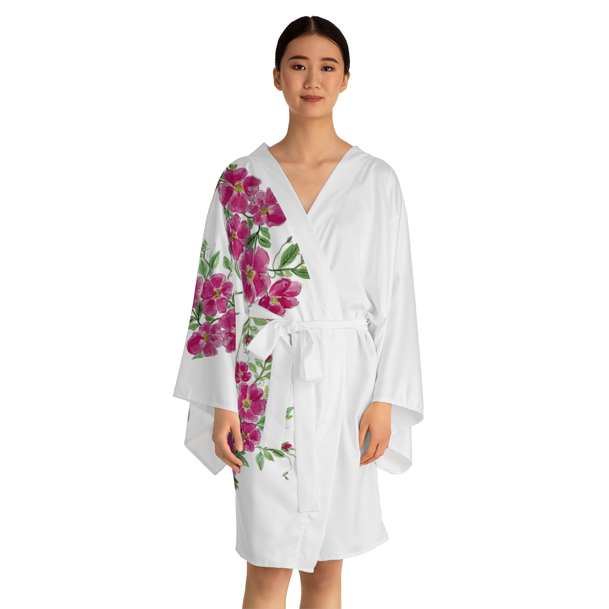 Summer Roses - Long Sleeve Kimono Robe - Image 7