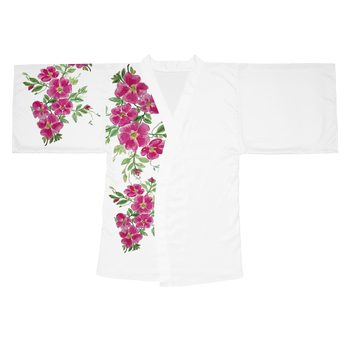 Summer Roses - Long Sleeve Kimono Robe - Image 5
