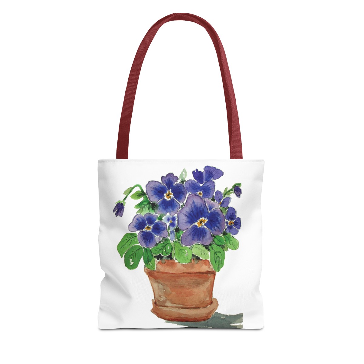 Blue Pansies in Clay Pot Tote - Image 13