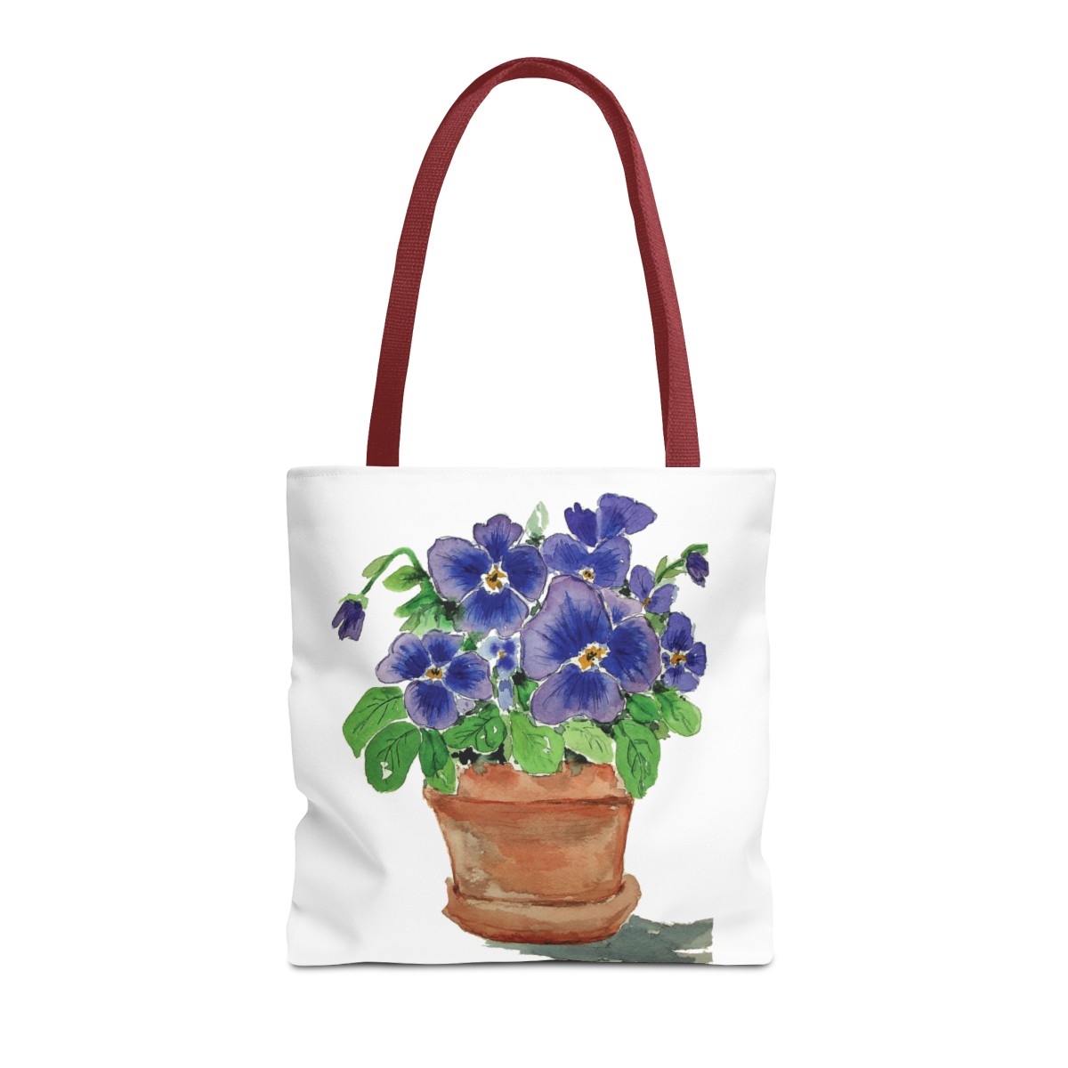 Blue Pansies in Clay Pot Tote - Image 17