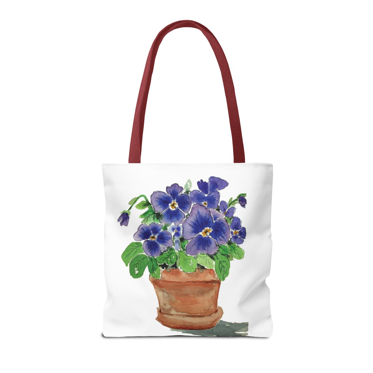 Blue Pansies in Clay Pot Tote - Image 18