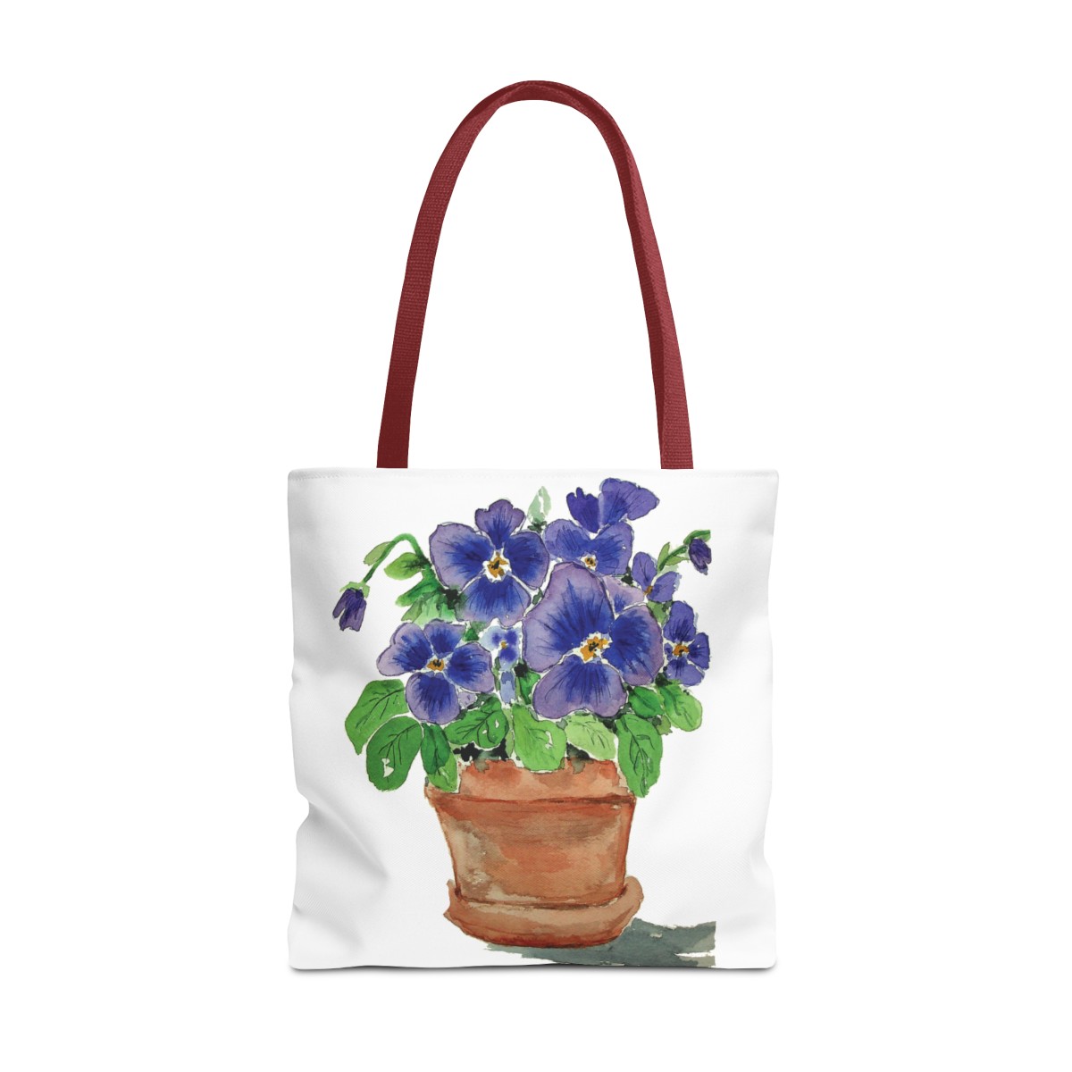 Blue Pansies in Clay Pot Tote - Image 21