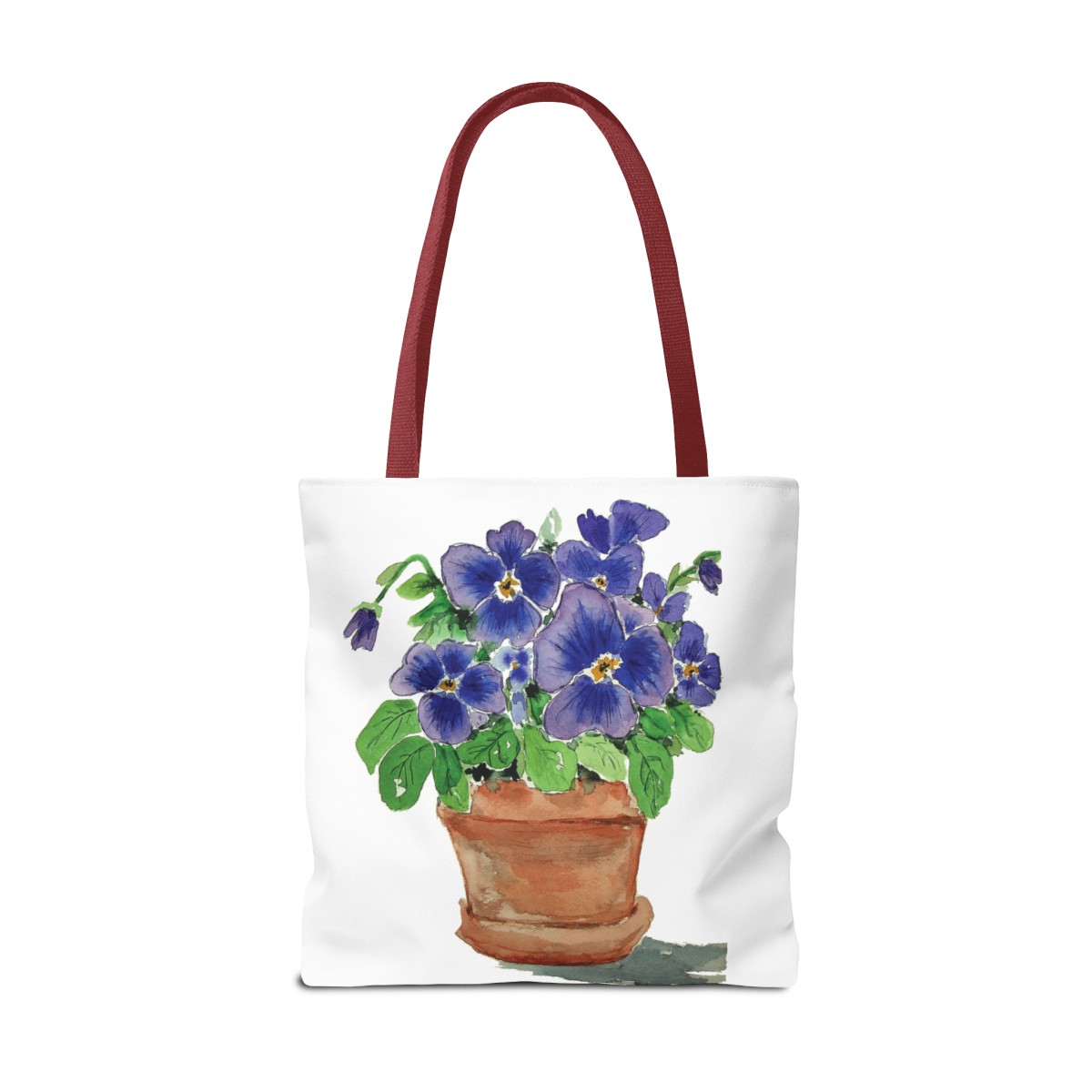 Blue Pansies in Clay Pot Tote - Image 22