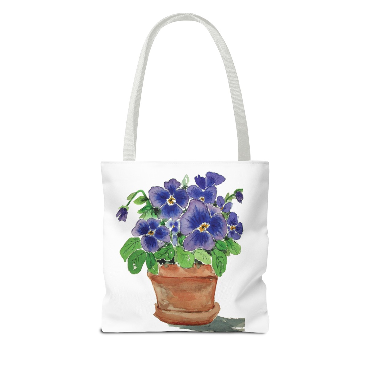 Blue Pansies in Clay Pot Tote - Image 26