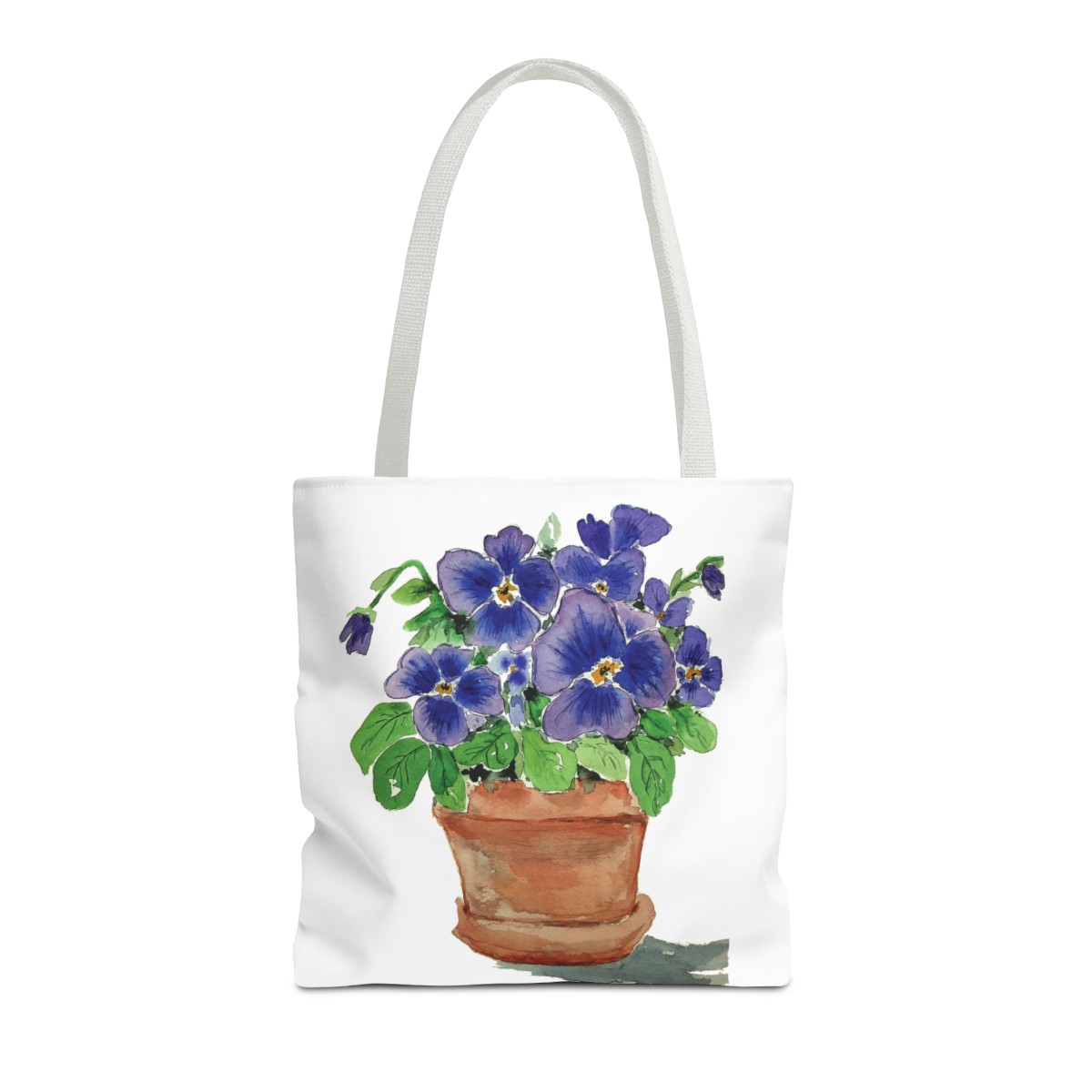Blue Pansies in Clay Pot Tote - Image 29