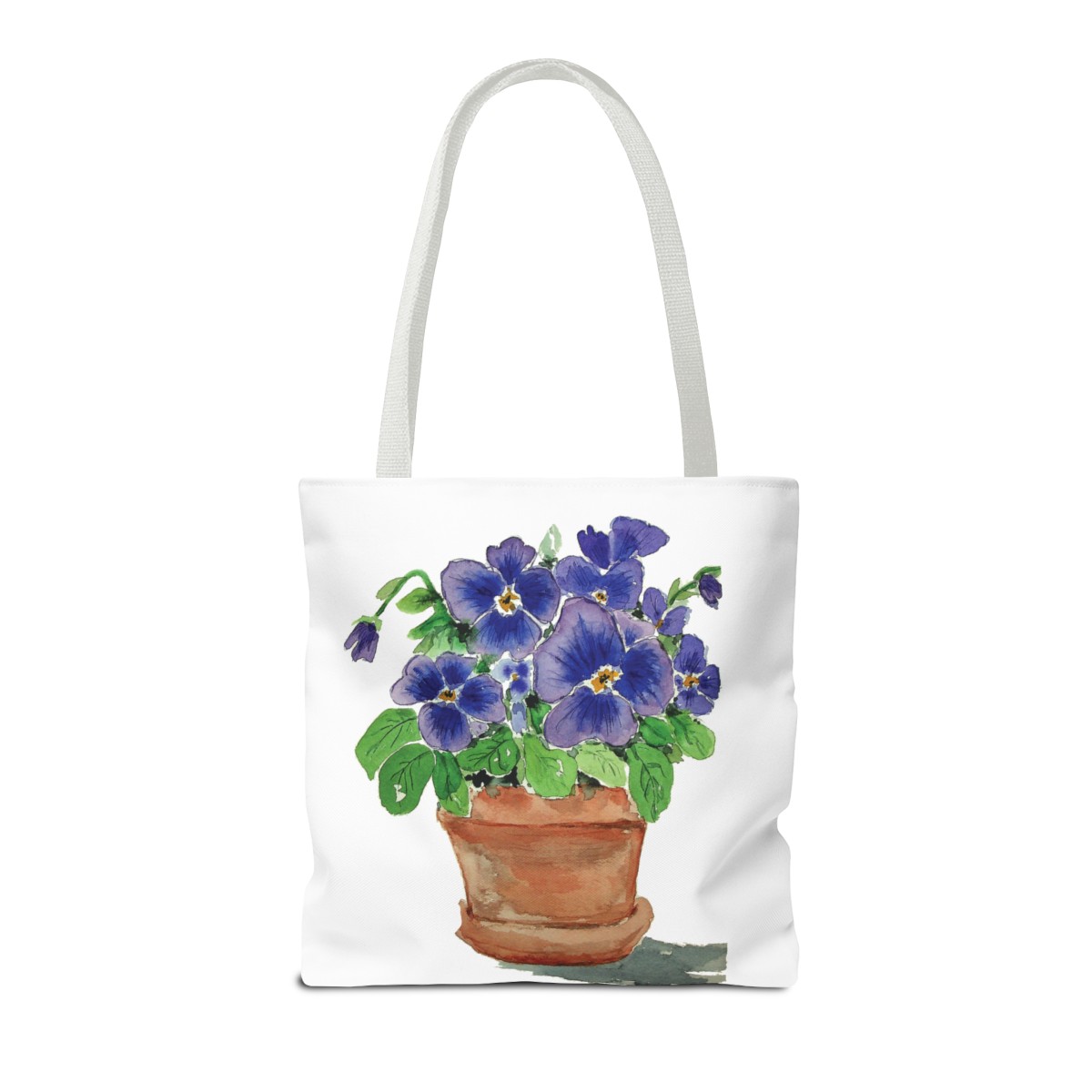Blue Pansies in Clay Pot Tote - Image 30