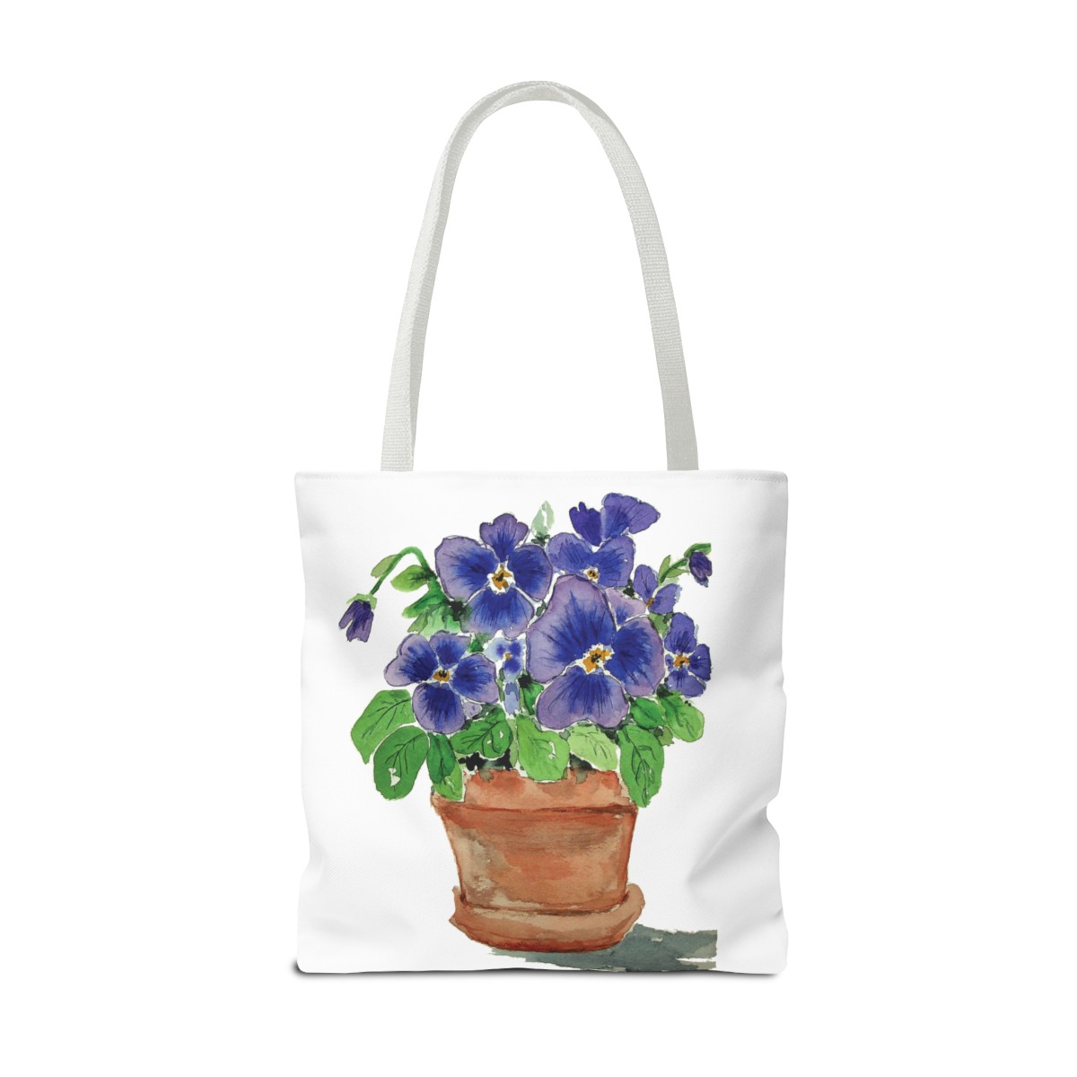 Blue Pansies in Clay Pot Tote - Image 34