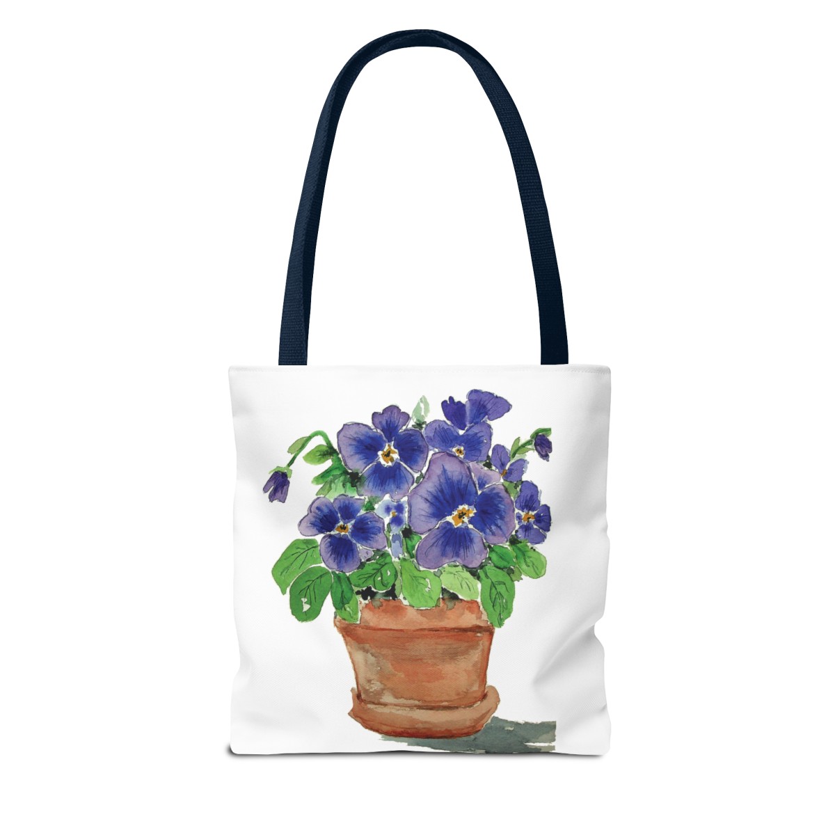 Blue Pansies in Clay Pot Tote - Image 50