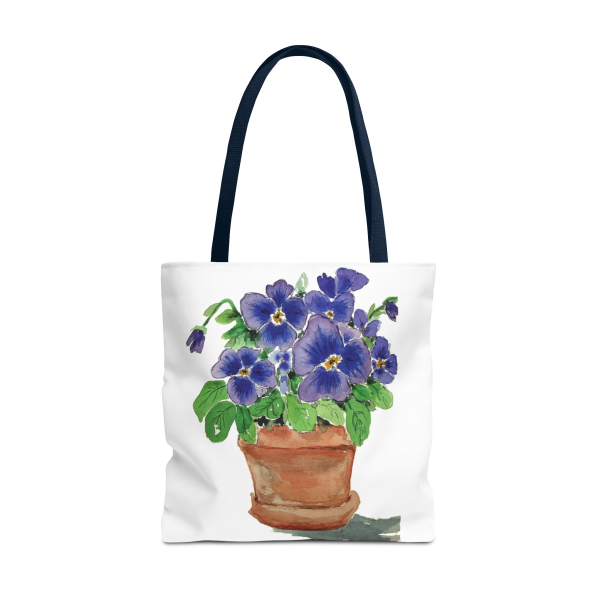 Blue Pansies in Clay Pot Tote - Image 57