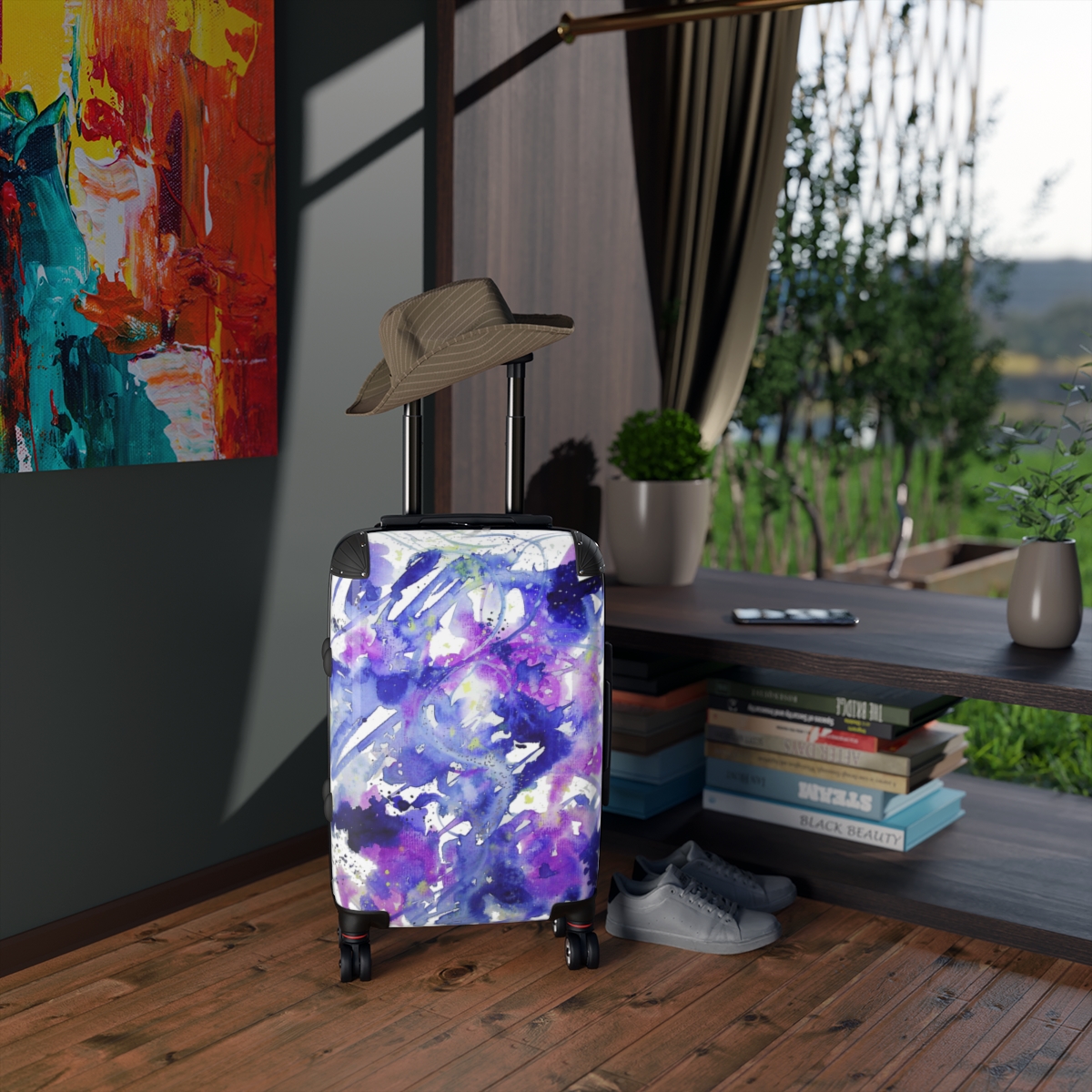 Blue Abstract Suitcase - Image 15