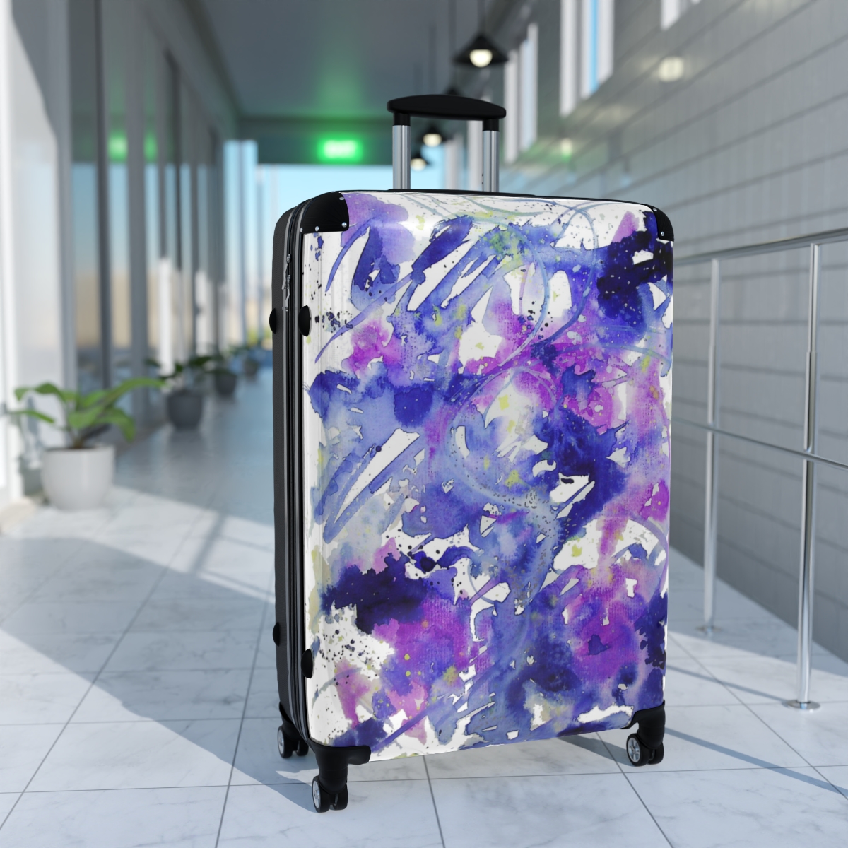 Blue Abstract Suitcase - Image 3