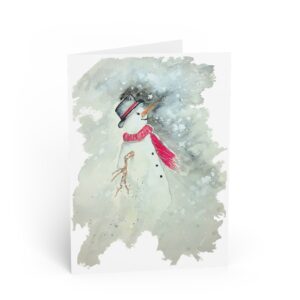 Watercolor Snowman Greeting Card