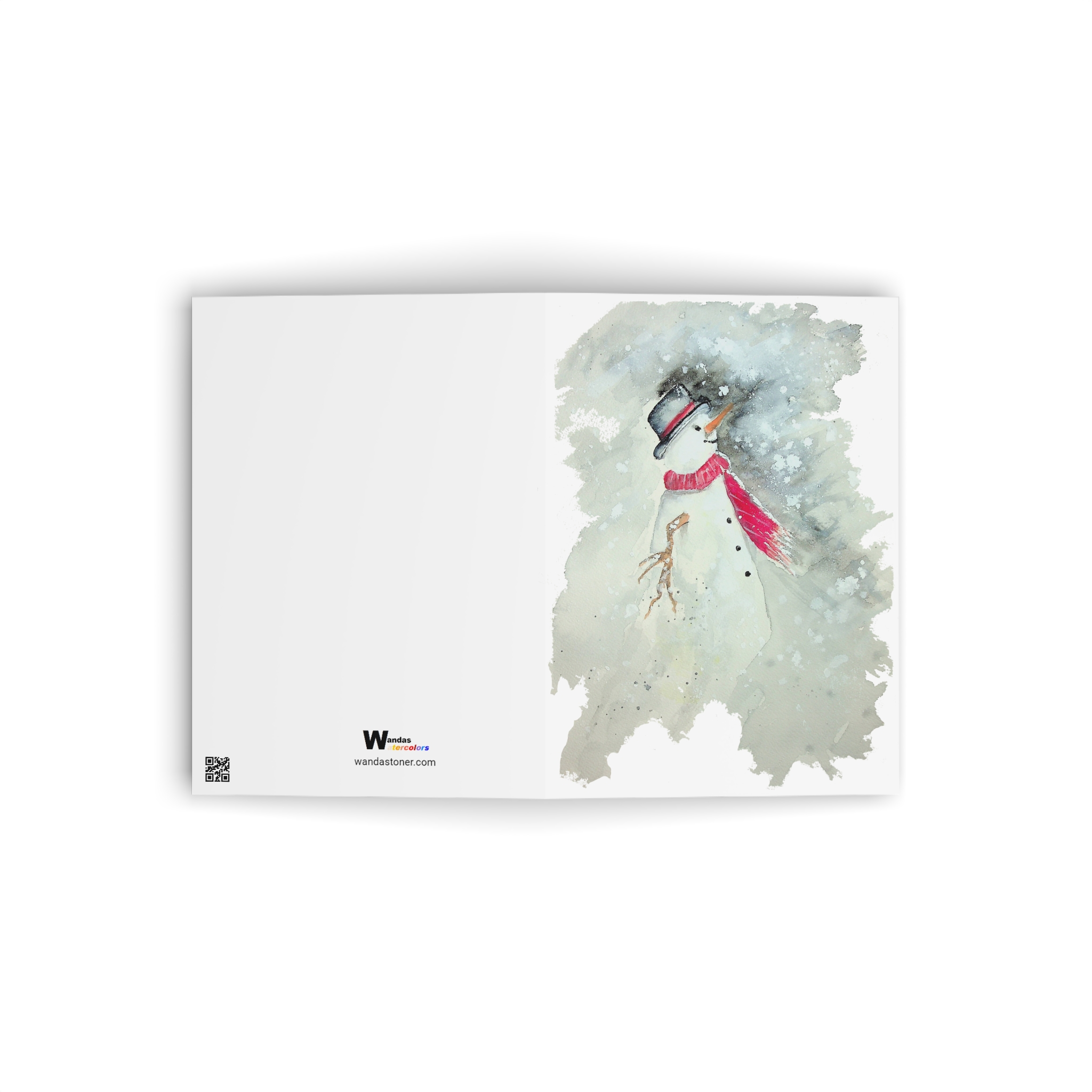 Watercolor Snowman Greeting Card - Image 2