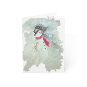 Snowman Watercolor Holiday Greeting Cards — Set of 1/10/30/50