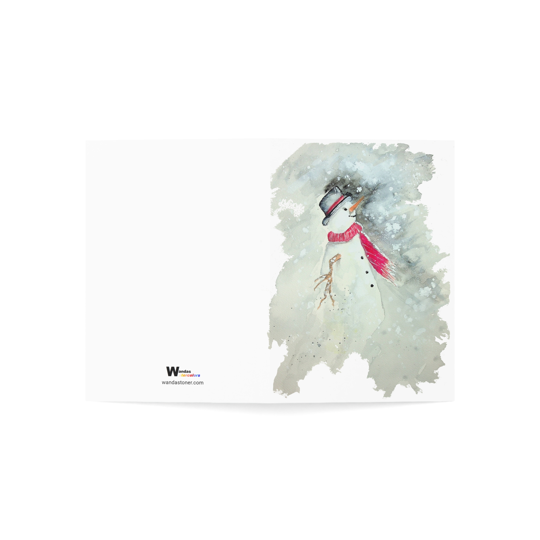 Snowman Watercolor Holiday Greeting Cards — Set of 1/10/30/50 - Image 2